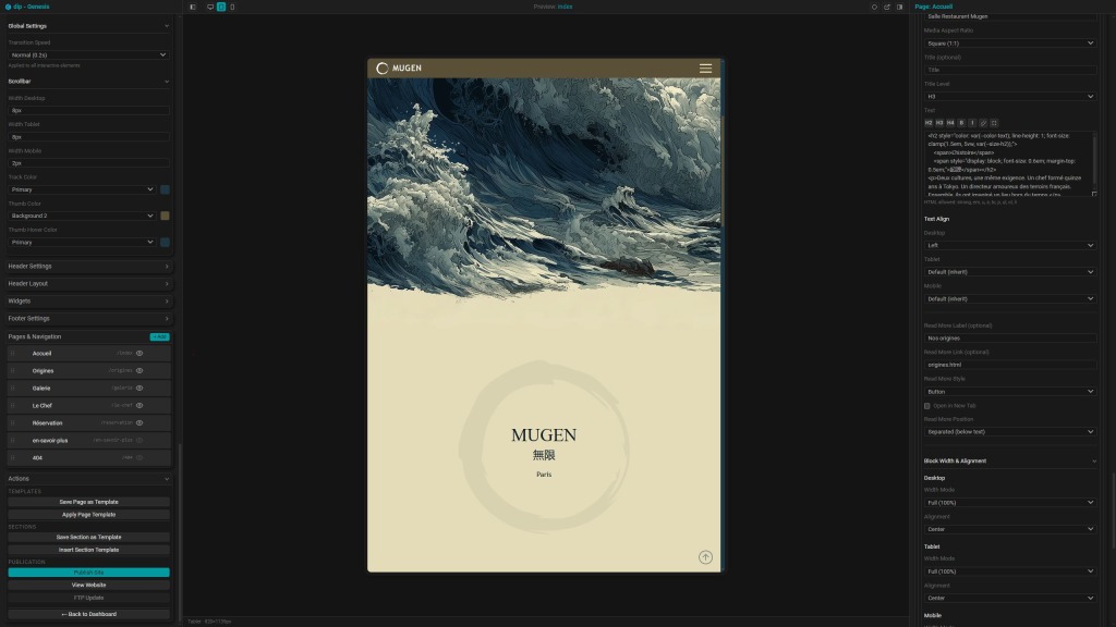 capture d'écran de Genesis avec le site Mugen